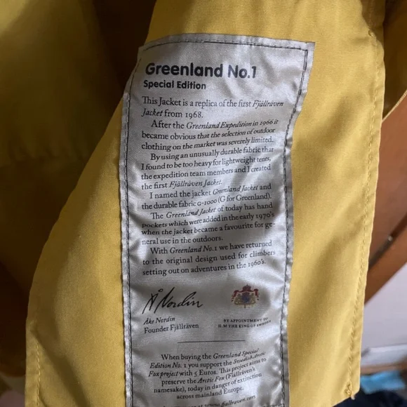 FJALL RAVEN GREENLAND JACKET NO.1 SPECIAL EDITION
